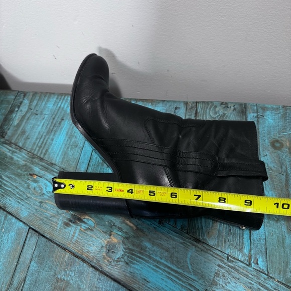 KATE SPADE Baise Pull-On Black Calf Leather Boot 4" Stacked Heel Size 8.5 - Picture 15 of 16